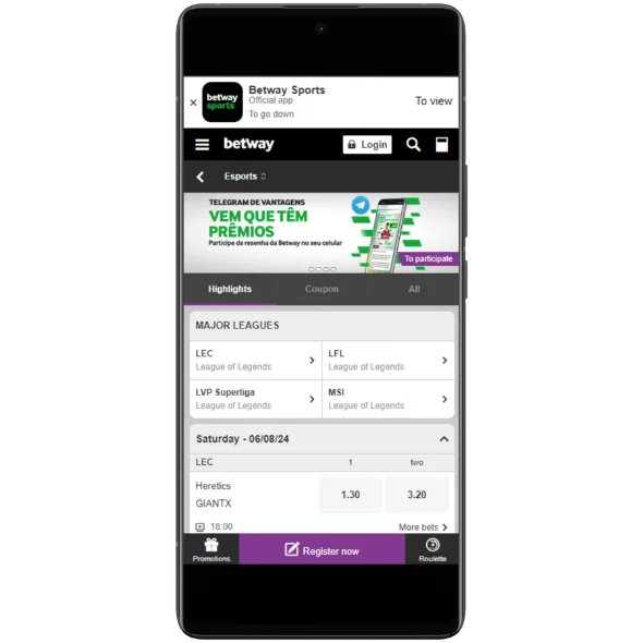 Betway Virtual Games Section